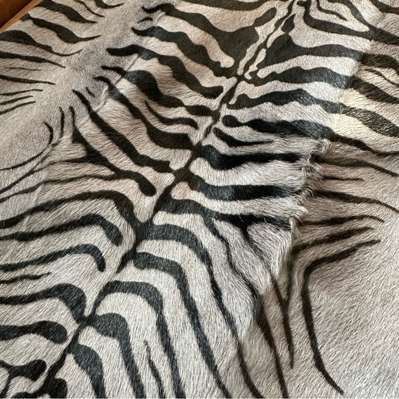 DROMe vintage cowhide Italy fur calf hair cheetah gray mini dress y2k zebra pony - Picture 3 of 15